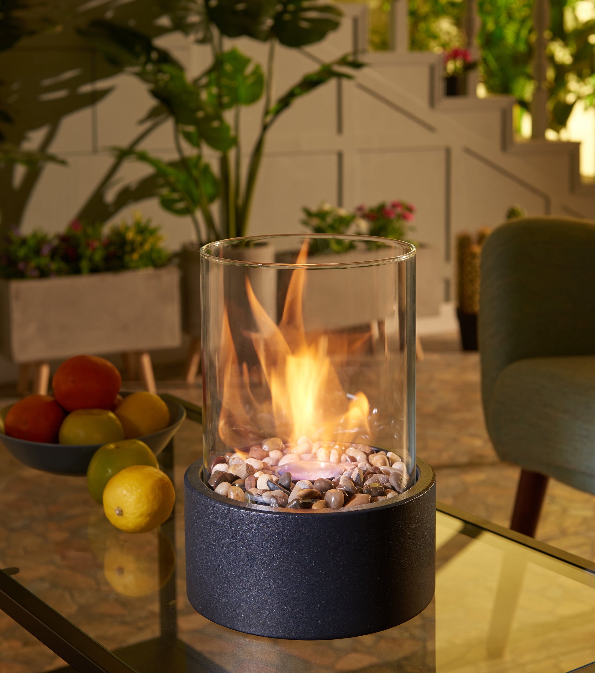 . Indoor / Outdoor Portable Tabletop Fire Pit – Clean-Burning Bio Ethanol Ventless Fireplace - Small