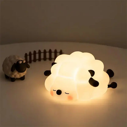 LED Night Lights Cute Sheep Panda Rabbit Silicone Lamp