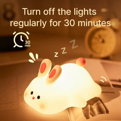 LED Night Lights Cute Sheep Panda Rabbit Silicone Lamp